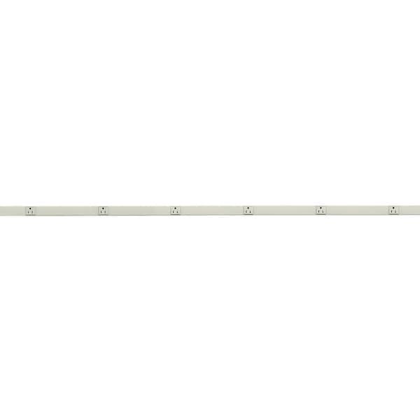 Hubbell Wiring Device-Kellems Metal PlugTrak, 15A 1 Circuit, 6 Receptacle, 6' Length, Ivory HBL20GB612IV - main